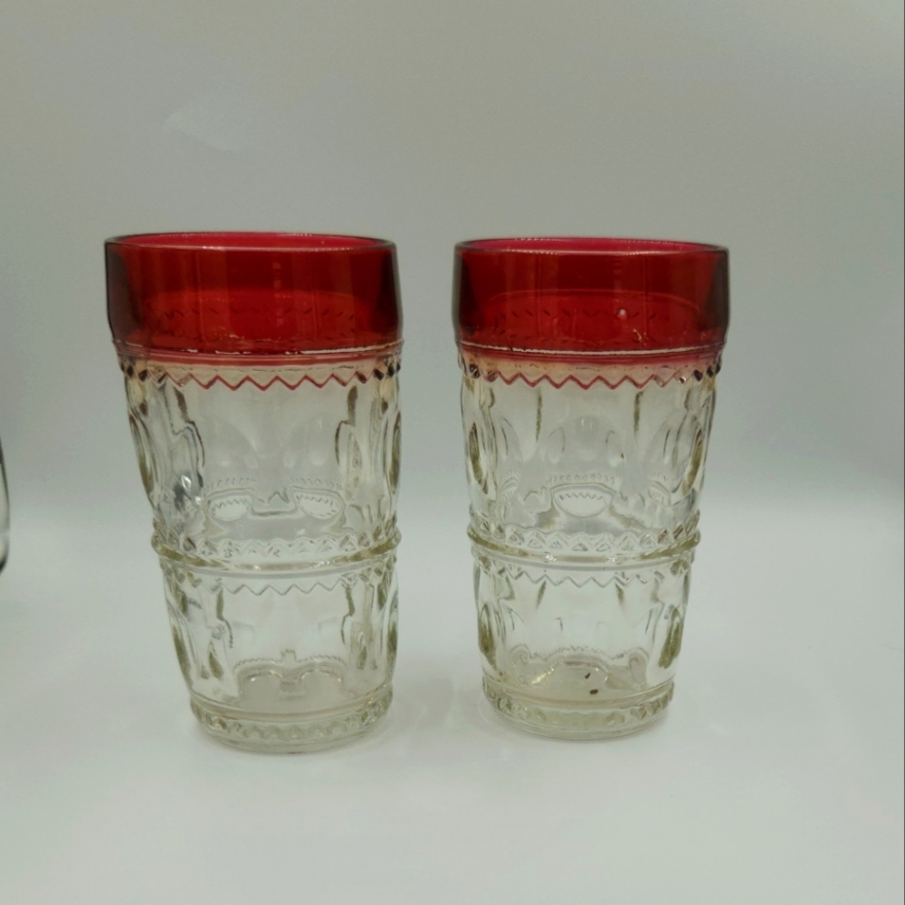 Kings Crown ruby iced tea tumblers
